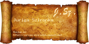 Juriga Szironka névjegykártya